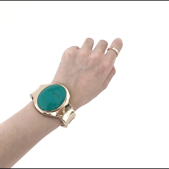 Gold bracelet with gem inlay - Picture 5 of 5